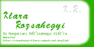 klara rozsahegyi business card